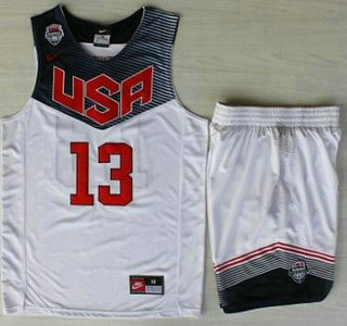 2014 USA Dream Team #13 James Harden White Basketball Jersey Suits