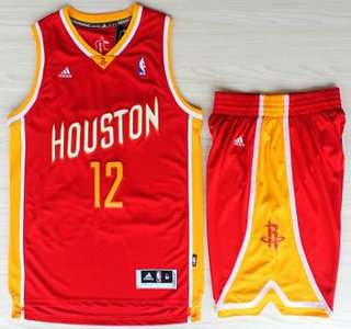 Houston Rockets #12 Dwight Howard Red Throwback Revolution 30 Swingman NBA Jerseys Shorts Suits