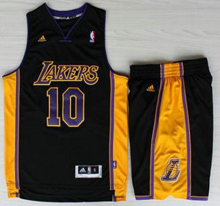 Los Angeles Lakers #10 Steve Nash Black Revolution 30 Swingman NBA Jerseys Shorts Suits Purple Number 2013 New Style