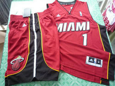 Miami Heat 1 Bosh red swingman Basketball Suit