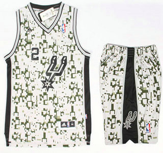 San Antonio Spurs #2 Kawhi Leonard Revolution 30 Swingman Grey Camo NBA Jerseys Shorts Suits