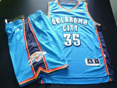 NOklahoma City Thunder 35 Kevin Durant blue Basketball Suit
