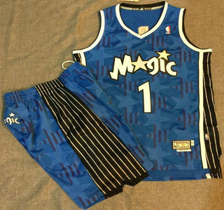 Orlando Magic #1 Tracy McGrady Blue All-Star Swingman Throwback Jersey Short Suits