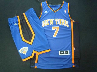 New York Knicks 7 Carmelo Anthony blue Basketball Suit