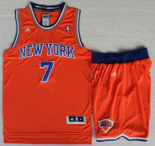 New York Knicks #7 Carmelo Anthony Orange Revolution 30 Swingman Jersey Shorts Suits
