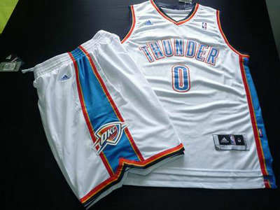 Oklahoma City Thunder 0 THUNDER white Basketball Suit