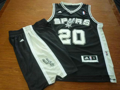 San Antonio Spurs 20 Manu Ginobili black Basketball Suit