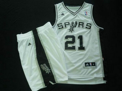 San Antonio Spurs 21 Tim Duncan white Basketball Suit