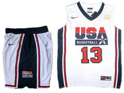 USA Basketball Retro 1992 Olympic Dream Team 13 Chris Paul White Basketball Suit