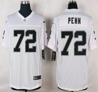 Oakland Raiders #72 Donald Penn Nike White Elite Jersey