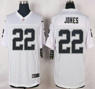 Oakland Raiders #22 Taiwan Jones Nike White Elite Jersey