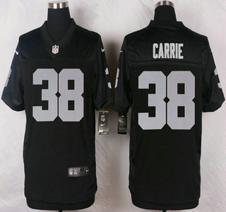 Oakland Raiders #38 T.J. Carrie Nike Black Elite Jersey