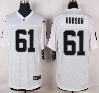 Oakland Raiders #61 Rodney Hudson Nike White Elite Jersey