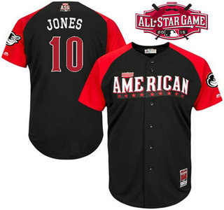 American League Baltimore Orioles #10 Adam Jones Black 2015 All-Star Game Player Jersey