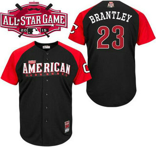 American League Cleveland Indians #23 Michael Brantley Black 2015 All-Star Game Player Jersey