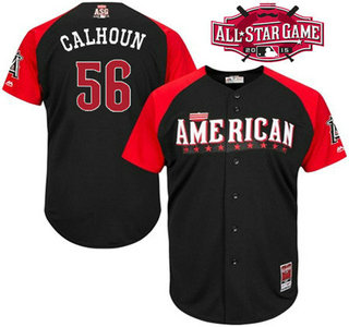 American League LA Angels Of Anaheim #56 Kole Calhoun Black 2015 All-Star Game Player Jersey