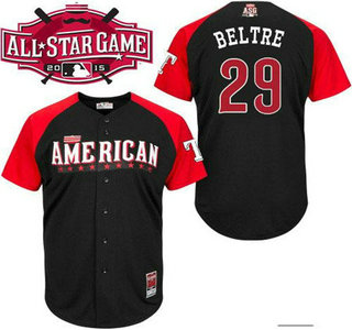 American League Texas Rangers #29 Adrian Beltre Black 2015 All-Star Game Player Jersey