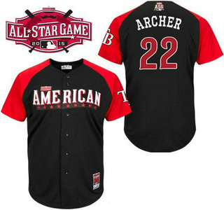 American League Tampa Bay Rays #22 Chris Archer Black 2015 All-Star Game Player Jersey