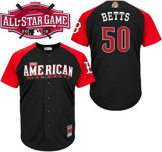 American League Boston Red Sox #50 Mookie Betts Black 2015 All-Star Game Player Jersey