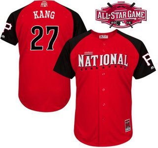 National League Pittsburgh Pirates #27 Jung-Ho Kang Red 2015 All-Star BP Jersey