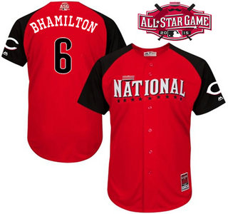 National League Cincinnati Reds #6 Billy Hamilton Red 2015 All-Star BP Jersey