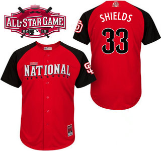 National League San Diego Padres #33 James Shields Red 2015 All-Star BP Jersey