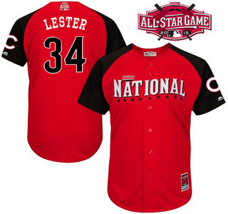 National League Chicago Cubs #34 Jon Lester Red 2015 All-Star Game Player Jersey