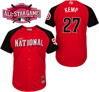 National League San Diego Padres #27 Matt Kemp Red 2015 All-Star BP Jersey