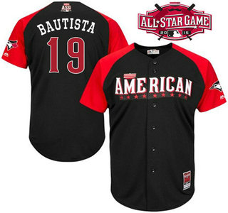 American League Toronto Blue Jays Authentic #19 Jose Bautista Black 2015 All-Star Game Player Jersey