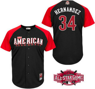 American League Seattle Mariners #34 Felix Hernandez Black 2015 All-Star Game Player Jersey