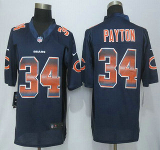 Chicago Bears #34 Walter Payton Navy Blue Strobe 2015 NFL Nike Fashion Jersey