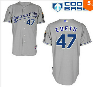 Kansas City Royals #47 Johnny Cueto Away Gray MLB Cool Base Jersey