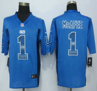 Indianapolis Colts #1 Pat McAfee Royal Blue Strobe 2015 NFL Nike Fashion Jersey