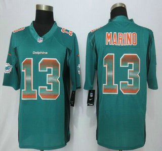 Miami Dolphins #13 Dan Marino Aqua Green Strobe 2015 NFL Nike Fashion Jersey