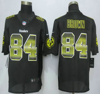 Pittsburgh Steelers #84 Antonio Brown Black Strobe 2015 NFL Nike Fashion Jersey