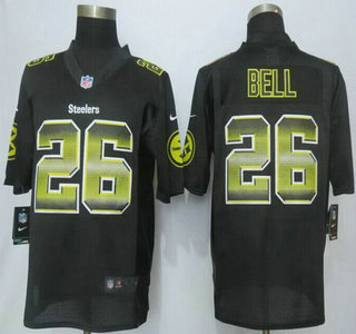 Pittsburgh Steelers #26 LeVeon Bell Black Strobe 2015 NFL Nike Fashion Jersey