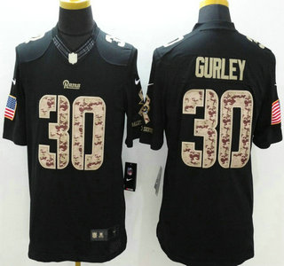 St. Louis Rams #30 Todd Gurley Nike Salute to Service Nike Black Limited Jersey