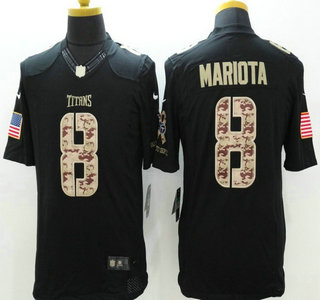 Tennessee Titans #8 Marcus Mariota Nike Salute to Service Nike Black Limited Jersey