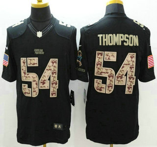 Carolina Panthers #54 Shaq Thompson Nike Salute to Service Nike Black Limited Jersey