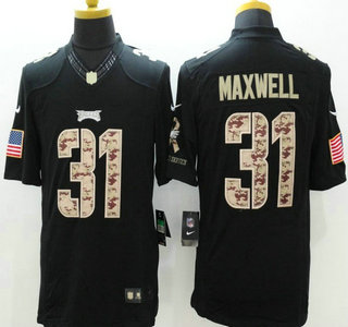 Philadelphia Eagles #31 Byron Maxwell Nike Salute to Service Nike Black Limited Jersey