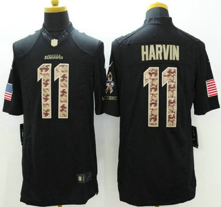 Seattle Seahawks #11 Percy Harvin Nike Salute to Service Nike Black Limited Jersey
