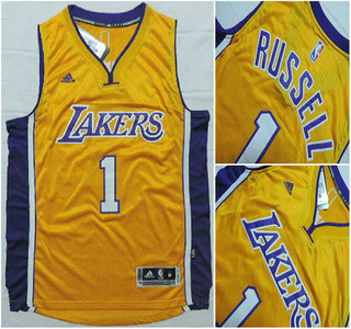 Los Angeles Lakers #1 D'Angelo Russell Revolution 30 Swingman 2015 Draft New Yellow Jersey