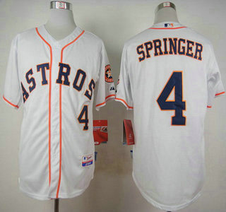 Houston Astros #4 George Springer White Jersey