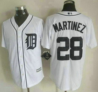 Detroit Tigers #28 J. D. Martinez 2015 White Black Pinstripe Jersey