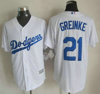 Los Angeles Dodgers #21 Zack Greinke 2015 White Jersey