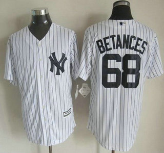New York Yankees #68 Dellin Betances 2015 White With Navy Pinstripe Jersey