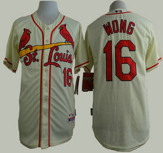 St. Louis Cardinals #16 Kolten Wong Cream Jersey