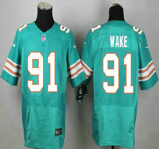 Miami Dolphins #91 Cameron Wake Aqua Green Alternate 2015 NFL Nike Elite Jersey