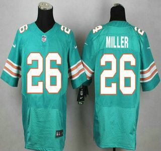 Miami Dolphins #26 Lamar Miller Aqua Green Alternate 2015 NFL Nike Elite Jersey