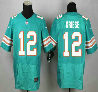 Miami Dolphins #12 Bob Griese Aqua Green Alternate 2015 NFL Nike Elite Jersey